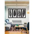 Set of 4 Black Wood Wall Decor Size: 32 inches x 19 inches Room Decor. 