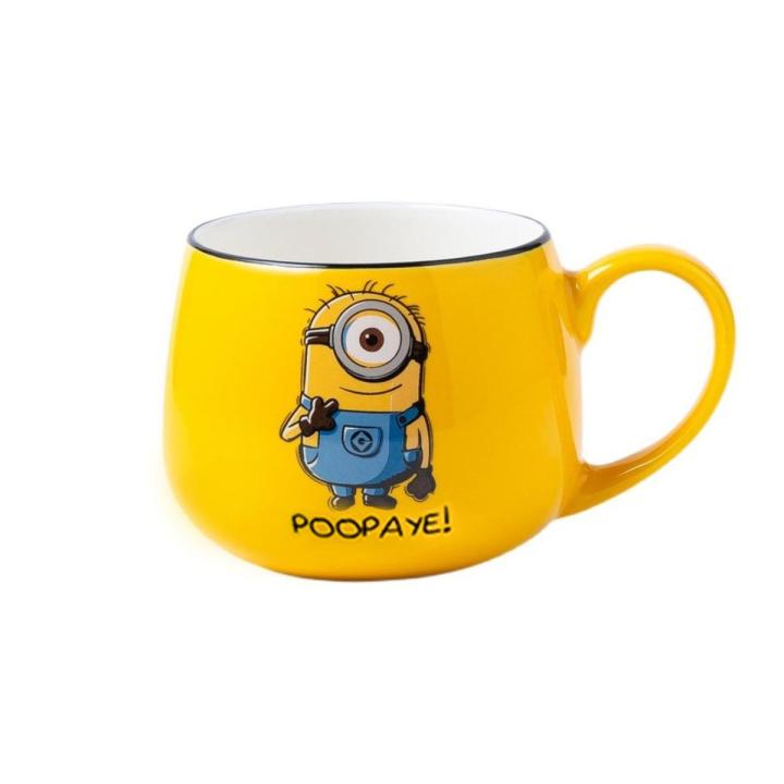 Ceramic Tea Cup Set – 1 pc of Cartoon Character Minion Oval Mug Set- Minions Coffee Cup Set