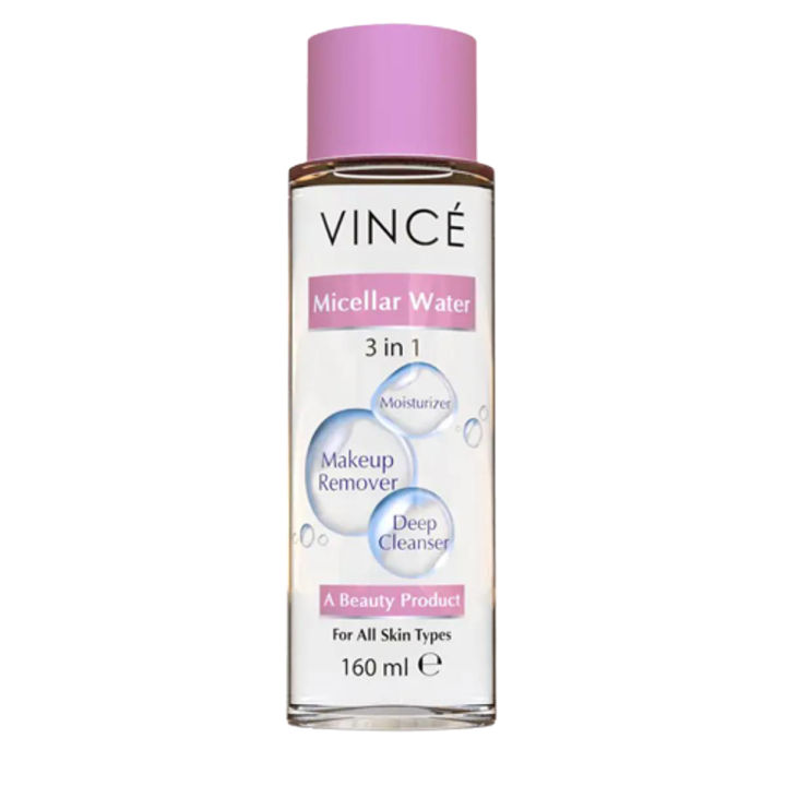 Vince Micellar Water 3 in 1 Moisturizer Makeup Remover and Deep Cleanser a Beauty Product 160ml