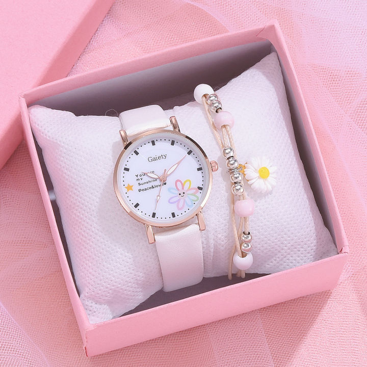 Women Children Watch Quartz Watches 2pcs Set Clocks For Girls Clock WristWatch Women Watches Colorful Relogio Feminino