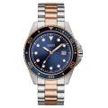 Guess Crew Blue Dial Two-Tone Stainless Steel Watch For Men-W1002G5. 