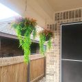 BRADOO-2 Pcs Artificial Hang Ferns Plants Vine Ivy Boston Fern Hang Plant Outdoor UV Resistant Plastic Plants. 