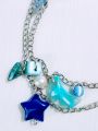 Bracelets of Double Chains, Charms, Beads | Elegant Bracelet With Extension | Unique Fashion Accessories | Beautiful and Lightweight Jewelry. 