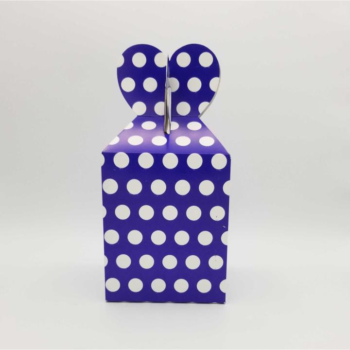 DARK BLUE POLKA DOT GOODY BOX - DARK BLUE POLKA DOT THEME GOODY BOX - PACK OF 10 GOODY BOX