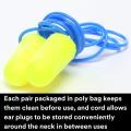 5 Pairs of 3M Anti Noise Ear Plugs, E-A-R Soft Yellow Neons 311-1250, NRR 33 dB, Corded- Made in USA for Sleeping, Studying, Travelling, Meditation, Music, Shooting- Non-irritating – Made in USA. 