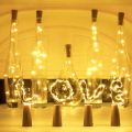 Battery Operated Cork String Light 2 Meters 20 LED Copper Wire Warm White Fairy Lights Cork Light Fits All Bottle Shape. 