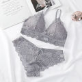 Comfortable Gathering Sexy Underwear Suit Push up Bra Under Ring Lace Rdge Padded Cup Bra+set Lingerie Femme 75AB 80AB 85AB. 
