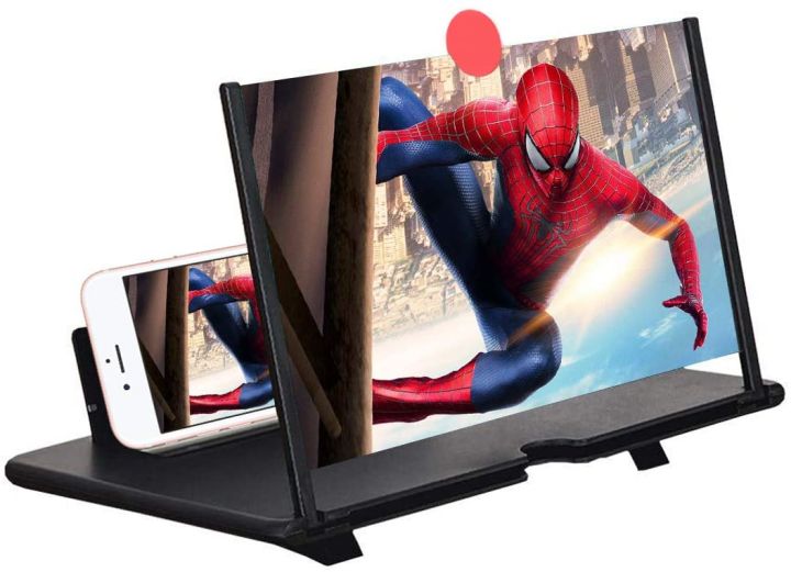 Screen Magnifier –3D HD Mobile Phone Magnifier Projector Screen for Movies, Videos, and Gaming–Foldable Phone Stand with Screen Amplifier–Supports All Smartphones