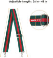 Green & Red Striped Bag Strap| Detachable Bag Strap | Handbag Straps | Attachable Shoulder Straps for Handbags | Replacement Bag Straps. 