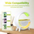WTK - BT 2301 GLamp 500 G-Shaped Smart LED Lamp - RGB Color Changing, Bluetooth Speaker, Wireless Charging, Touch Controls - Modern Home and Office Lighting. 