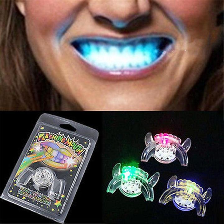 Halloween Flashing LED Light Up Mouth Braces Piece Glow Teeth Party Kids Gift