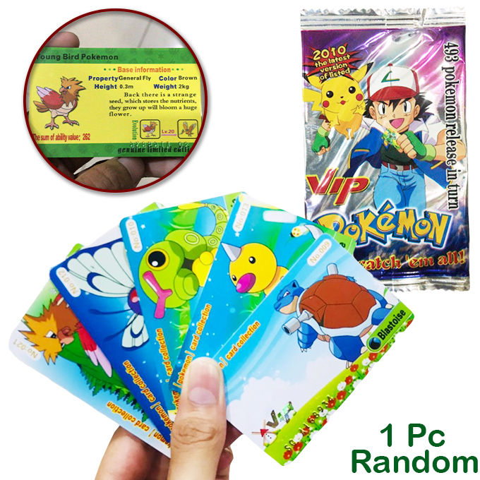 1 Pc Pokemon VIP Battle Trading Cards Game - 1 pc Anime Cartoon Pokemon English Version Tcg Card For Fans Collection Multicolor Plastic Cards Pack - Random Card