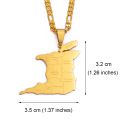 Anniyo Big Trinidad Tobago Map City Name Pendant Necklace For Women Men Gold Color Trendy Ethnic Jewelry S 119421. 