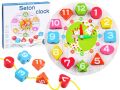 Montessori Analog Clock for Kids, Preschool Number Teaching Educational Learning Clock Toy - Multi Color. 