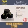Pack Of 4 Pcs. 1Inch Rubber Stoppers adjustable Bolt  Round High Quality. 