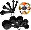 High Quality Black Plastic 10 Pcs Kitchen Measuring Spoons Cups Spoon Baking Coffee Tablespoon Teaspoon Measuring Set Tools Kitchen Scales Measuring Cup And Spoon Coffee Sugar Scoop Cooking Tool Baking Accessories. 