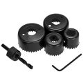 Hole Saw Cutter 6 Pc Set with Circular Round Drill Bit  Steel Hole Saw Cutter Set Cut Holes In  Ceiling For LED Lights Fans Round Shape Hole  Drill Set, Circular Saw Set  Note random color will be deliver. 