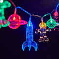 Light String Decorative LED Astronaut Spaceship Rocket Hanging Fairy Light. 