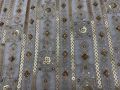 Pure Silk Shifoon Kameez Dupatta with golden sequins and thread embroidery. 