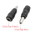 5/2/1Pcs DC Female 5.5x2.1mm to Male 5.5mm x 2.5 mm DC Power Plug Jack Connector Converter Barrel Adapter Plugs Connectors. 