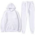 White Plain Winter Tracksuit Hoodie & Trouser Track Suit For Men & Women. 