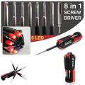 8 in 1 Screw Driver - Screwdriver Tool Kit With LED Torch. 