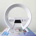3 in 1-Latest/Smart-G shaped, Wireless charger-Pad/Stand, Multifunction-USB\Bluetooth Speaker, Alarm-Digital Clock, Led/Night-Lamp/Lamps for-room/Side table/Bedroom-Atmosphere-Colorful, RGB lights-Wireless, Mini/Portable-Speaker/clock for study/table/desk. 
