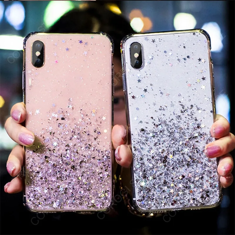 For Samsung Galaxy A50S A50 A30S Cover Fashion Shiny Glitter