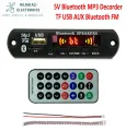 High-Quality 5V Bluetooth MP3 Decoder Board with USB/TF/FM/AUX, Remote Control, New Portable Audio Player Accessory. 