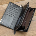 Balebaily PU Leather Men Wallets Purse Long Male Clutch Bifold Zipper Wallet Money Bag. 