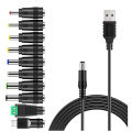 5V DC Power Cable-1 x USB to DC Power Cable
10 x Laptop Charger Adapter-Black. 