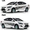 Car Decals, Flame Car Graphics, Cool Stickers, 2 Pcs Car Body Stickers Vinyl Self-Adhesive Side Strip Decal Cool Stickers for Truck SUV (Black Flame Car Stickers). 