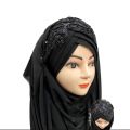Elegant Turkish Muslim Hijab islamic Wear veil Embroidery Beautiful instant Scarf. 