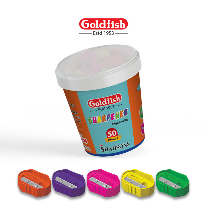 Goldfish Double Screw Pencil Sharpener 50 pcs Bucket - High Quality Blade