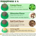 "Healthy 4-Flavour Cat Licking Balls – Catnip, Silvervine, Gall Fruit & Cat Sugar – Wall-Mounted Cat Treat Toys with Dust Cover – Interactive Cat Snacks & Chews". 