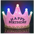 Led Crown light Pink color with 3 lighting functions / led hats for birthday party. 