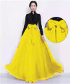 Yellow long skirt/skirt with ribbon/trending skirt for women's/Maxi for women's. 