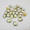 12 Pcs White Colorful Tear Drop Glass Sew On Rhienstones with Golden Base Crystal ( 15x10mm ). 