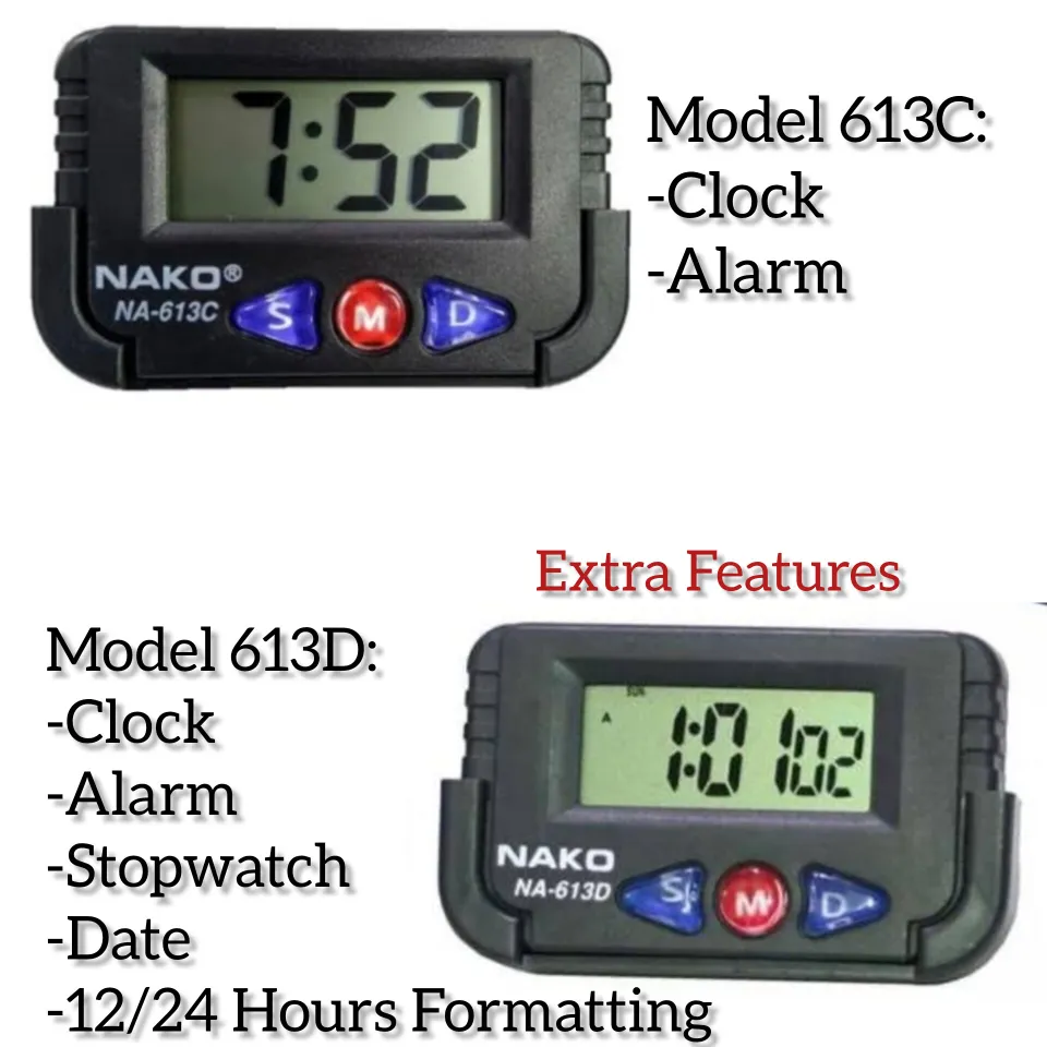 Electronic digital Car clock automobile mini vehicle Watch NAKO