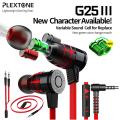 Plextone G25 Wired In-Ear Gaming Headset with Microphone 3.5mm Jack for PC PS4, Mobile and Switch, Bass Boost, Noise Reduction. 