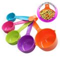 Plastic Colorful Measuring Spoon Cup 6 pcs Set Multi-Function Kitchen Tools Set. 