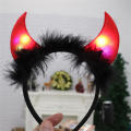Halloween Glowing Headband Feather Light Up Angel Halo Demon Devil Horns Hair Band Cosplay Accessories for Party Wedding. 