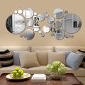 28Pcs 3D Mirror Wall Art Wall Sticker,Geometric Circle Mirror Self-adhesive Wall Stickers,DIY Stickers Wall Decor for Living Room Bedroom TV Background Wall Decorations. 