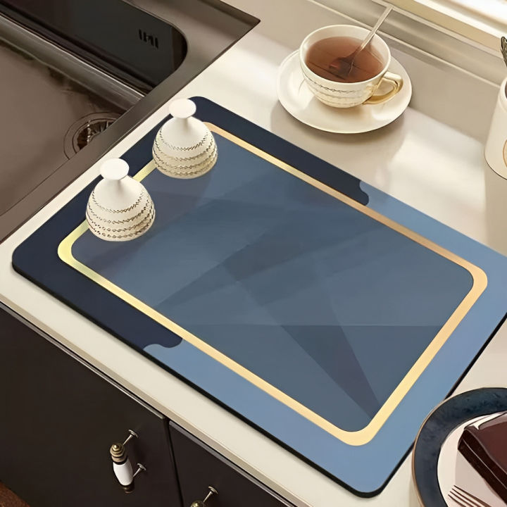Silicone Dish Drying Mat - 40x30 cm, Heat Resistant, Non-Slip with 2 Small Mats