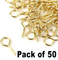 Golden Eye-Screw Hooks Small Hoop Pegs for Resin Keychain Crafts - Mini Eye Pins Screw Clamp Hooks for Making DIY Jewelry Accessories. 
