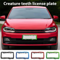 JAERBEE Car License Plate Frame Horror Teeth License Plate Bracket Car Supplies Front&Rear License Plate Exterior Accessories A. 