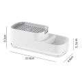 Large Capacity Soap Dispenser 600ml 3-in-1 Dish Soap Dispenser with Sponge Holder for Kitchen Countertop Large Capacity Liquid Soap Box Home Essential Soap Dispenser for Kitchen. 