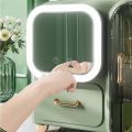 Makeup Organizer Storage Box With Mirror, Skincare Cosmetic Organizer Large. 