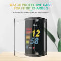Pink Plated Case for Fitbit Charge 5 Screen Protector Full Coverage Soft TPU Protective Screen Cover Bumper Frame Accessories. 