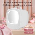 Skincare Fridge with LED Mirror, 6L Beauty Mini Fridge Skin Care Cosmetic Makeup Refrigerator with LED Light, Small Refrigerator Cooler or Warmer (White). 